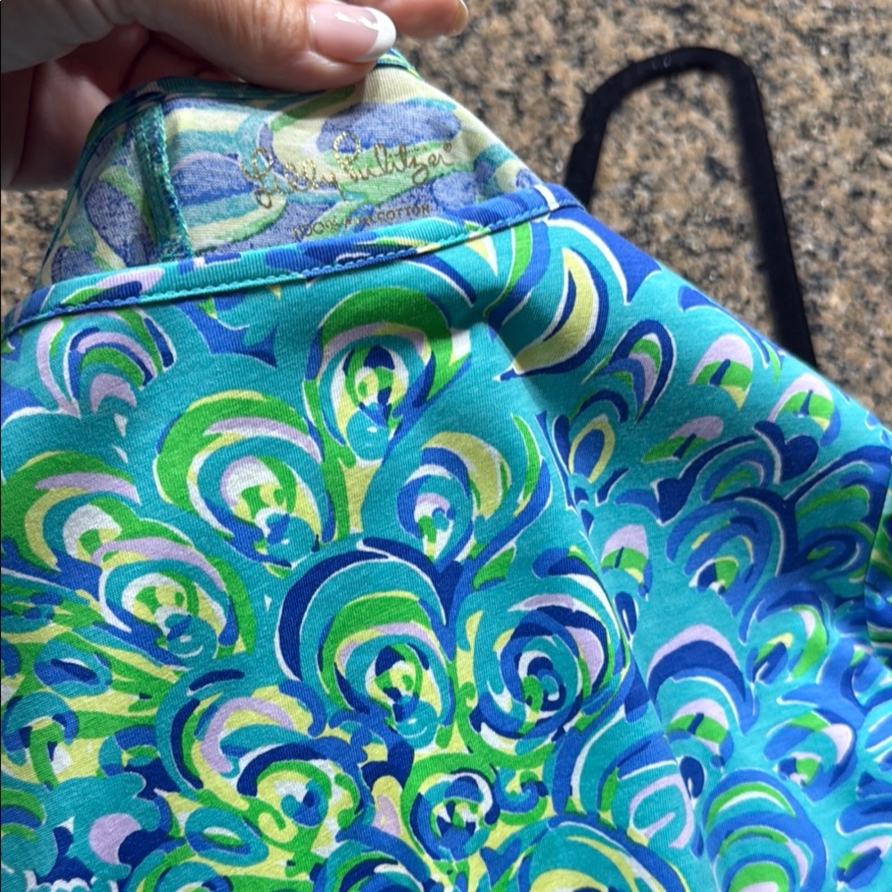 Lilly Pulitzer Blue and Green Patterned Dress